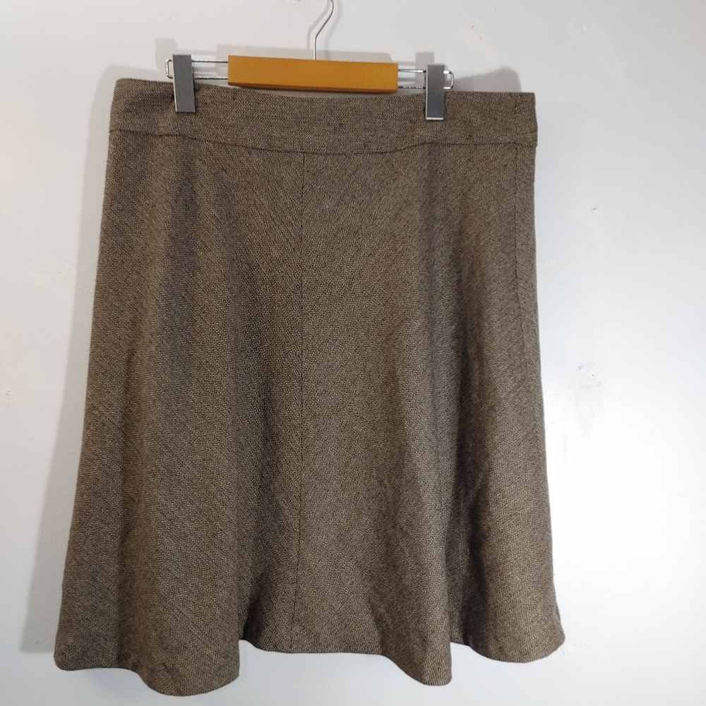 Dalia Collection Wool Blend Skirt Brown Size 14